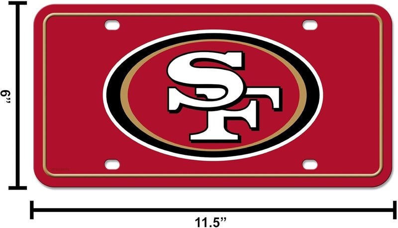 UNIQUELY ORIGINAL STORE علامة معدنية للسيارة بشعار فريق سان فرانسيسكو 49ers من دوري NFL 6" × 12" - رائعة للشاحنة/السيارة/SUV - Image 5